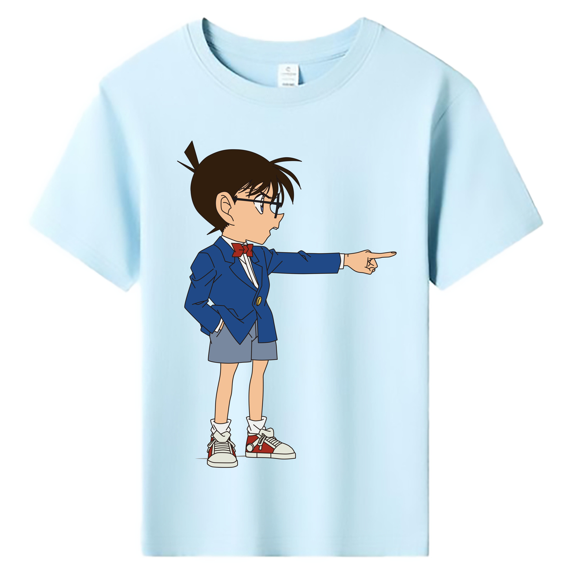 （画像用） 名探偵コナン 江戸川 コナン Detective Conan Conan Edogawa 綿100％キッズTシャツ（フロントプリント）